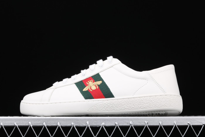 G*u*i ace embroidered low-top sneaker white with bee 429446 02jp0 9064